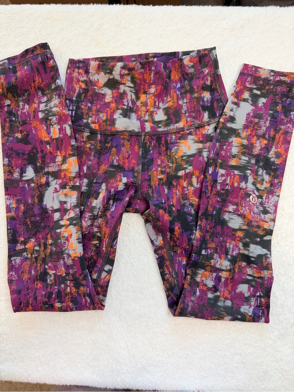 lululemon athletica Purple, Orange & Black Abstract Print Leggings